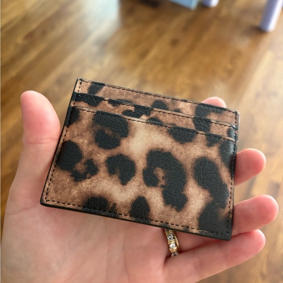 SAINT LAURENT  Calfskin Leopard Print Card Case Manto Naturale - Picture 3 of 6